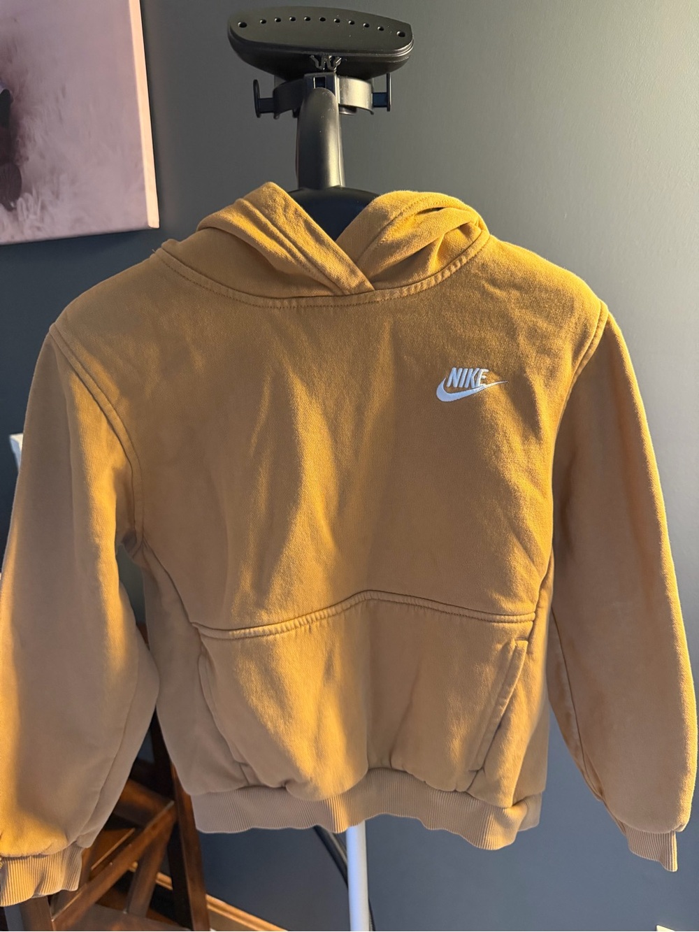 Nike Caramel Brown Fleece Hoodie with White Swoosh